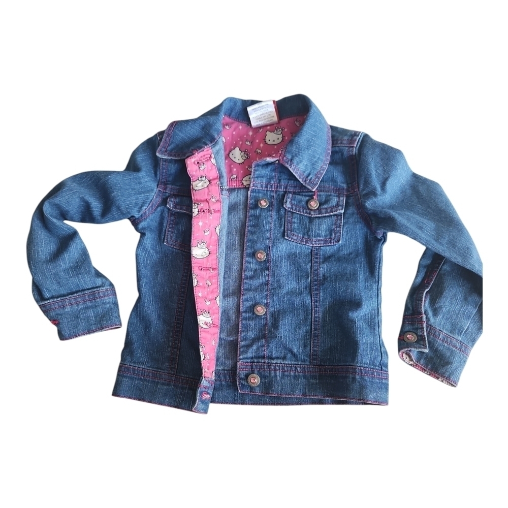 Hello Kitty Girls Denim Jacket with Pink Lining 5